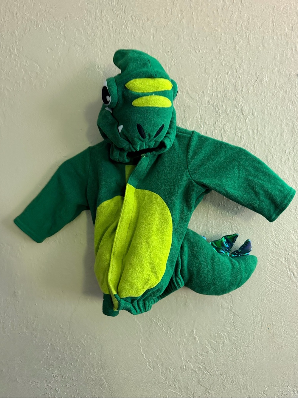 Old Navy Green and Yellow Dino Toddler Costume Hoodie